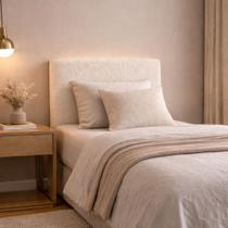 Cabeceira Orgânica Itália Modular Estofada Luxo Sofisticado Bouclé, material sintético, Linho Quarto Moderno Solteiro, Queen e King