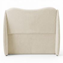 Cabeceira Orgânica Para Cama Box Viúva Luma 120cm Bouclê Bege - Abmaza