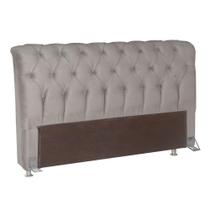 Cabeceira P/Cama Box Queen B/Pastor Estofada Veludo Creme