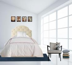 Cabeceira P. Cama Box Solteiro Butonê Em Veludo Areia