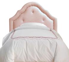 Cabeceira P. Cama Box Solteiro Veludo Areia Botôes E Tachas