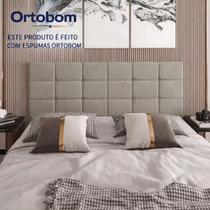Cabeceira Painel Bia Estofada Casal Bege 1,60m