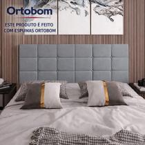 Cabeceira Painel Bia Estofada Casal Cinza 1,60m