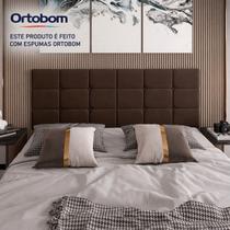 Cabeceira Painel Bia Estofada Casal Marrom 1,40m