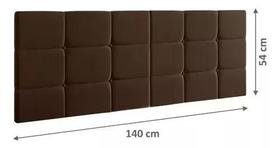 Cabeceira Painel Bia Estofada Casal Marrom 1,40m