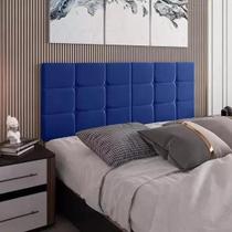 Cabeceira Painel Bia Estofada Queen Azul 1,60m - PC MÓVEIS