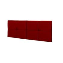 Cabeceira Painel Cama Box Casal 1,40 Estofada Suspensa Dobrável MÉXICO - Vermelho Suede