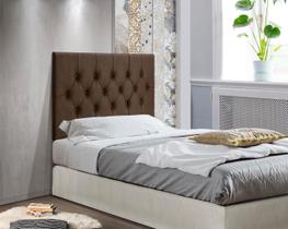Cabeceira Painel Cama Box Solteiro 90 cm CAPITONÊ Suspensa - Marrom Suede Cabeceira Painel Cama Box Solteiro 90 cm CAPITONÊ Suspensa - Marrom Suede