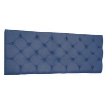 Cabeceira Painel Capitonê Casal 1,40m Jade Suede Azul Marinho - Pallazio