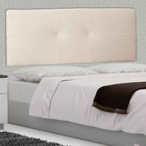 Cabeceira Painel Casal 140 Cm Poliana Suede Bege Claro