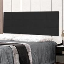 Cabeceira Painel Casal 1,40m Roma Material Sintético Preto SKY MOBILE