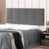 Cabeceira Painel Casal 1,40m Roma Suede Cinza SKY MOBILE