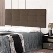 Cabeceira Painel Casal 1,40m Roma Suede Marrom SKY MOBILE