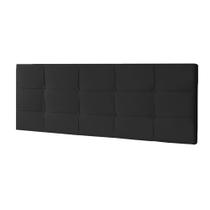 Cabeceira Painel Casal 1,40m Roma Suede Preto - Pallazio