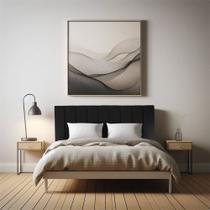 Cabeceira Painel Casal King 1,95m Londres Suede Preto Dal Poz Estofados