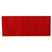 Cabeceira Painel Casal King 205cm Roma Suede Vermelho - D'Classe Decor