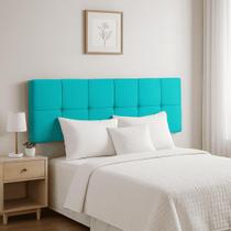 Cabeceira Painel Casal King de Cama Box Estofada Nicole 195 cm Veludo