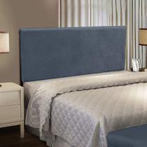 Cabeceira Painel Clean para Cama Box Casal 160cm Suede Azul Marinho M11 - D'Rossi Cabeceira Painel Clean para Cama Box Casal 160cm Suede Azul Marinho M11 - D'Rossi