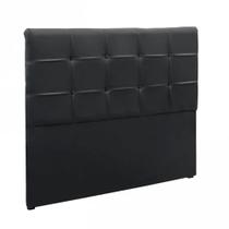 Cabeceira Painel De Casal Queen 160cm Para Cama Box Clean Napa Preto - DS Móveis