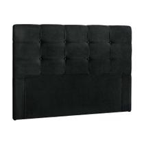 Cabeceira Painel De Casal Super King 195cm Para Cama Box Clean Suede Preto - DS Estofados
