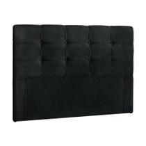 Cabeceira Painel De Casal Super King 195cm Para Cama Box Clean Suede Preto- DS Móveis