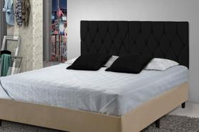 Cabeceira Painel Dubai Deluxe Estofada Casal Preto 1,40 m