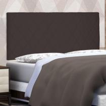 Cabeceira Painel Esmeralda Casal 140cm na Parede MDF Suede Café Abmaza