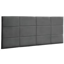 Cabeceira Painel Estofada Cama Box 138 cm Raissa Suede Cinza