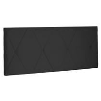 Cabeceira Painel Estofada Cama Box Casal Aquilla 140cm Suede Preto - Desk Design