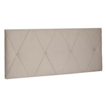 Cabeceira Painel Estofada Cama Box Casal Queen Aquilla 160cm Suede Bege - Desk Design