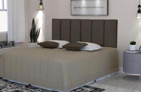 Cabeceira Painel Estofada Cama Casal 1.40 Suede Marrom