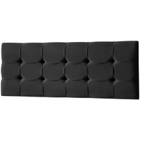 Cabeceira Painel Estofada Grecia Suede Preto Casal 1,40m para Cama Box