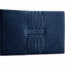 Cabeceira Painel Estofada Nevada Suede Azul Solteiro 90cm para Cama Box