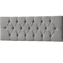 Cabeceira Painel Estofada Paris Suede Cinza Queen 1,60m para Cama Box