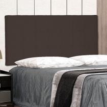 Cabeceira Painel Estofada Queen Verona na Parede MDF Suede Café Abmaza