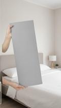 Cabeceira Painel Estofada Suede Cinza Claro 5 Módulos Cabeceira Painel Estofada Suede Cinza Claro 5 Módulos