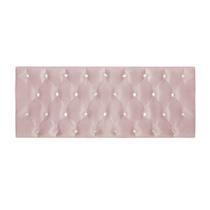 Cabeceira Painel Estofado Liz c/Strass 140CM Suede Rosa Bebe - Lares Decor