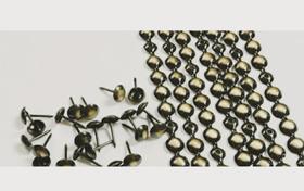 Cabeceira Painel Glamour Tachas Branca Reta material sintético Branca