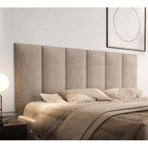 Cabeceira Painel Imperial Estofada Queen Size Bege 1,60M