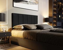 Cabeceira Painel Imperial Estofada Suspensa Queen Preto 1,60m - PC MÓVEIS Cabeceira Painel Imperial Estofada Suspensa Queen Preto 1,60m - PC MÓVEIS