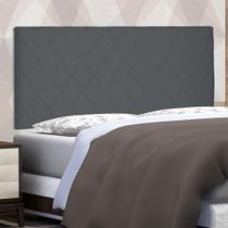 Cabeceira Painel King Esmeralda na Parede MDF Suede Cinza Abmaza