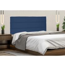 Cabeceira Painel La Italiana Para Cama Box Solteiro 90 cm Suede Azul Marinho S04 - D'Rossi