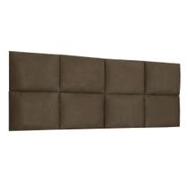 Cabeceira Painel Modulada King 1,95m Lorena Suede Marrom - Pallazio