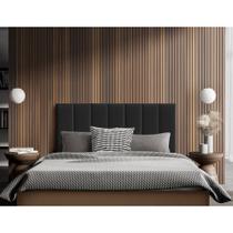 Cabeceira Painel Modulado Rony 140cm Veludo Preto - Luxo Estofados