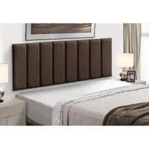Cabeceira Painel Modular Cama Box Veludo Marrom Madelina Decor