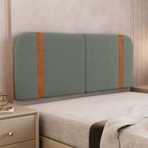 Cabeceira Painel Orgânico Cama Box Queen Size Flay 160cm Dobrável Bouclé Verde Menta - Desk Design