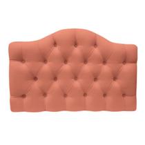 Cabeceira Painel P/ Cama Casal 140cm Prince Suede Coral - DL DECOR