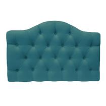 Cabeceira Painel P/ Cama Casal Queen 160cm Prince Suede Azul Turquesa - DL DECOR