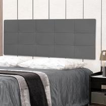 Cabeceira Painel Queen 1,60m Roma Material Sintético Cinza SKY MOBILE