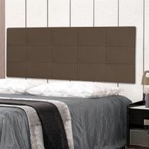 Cabeceira Painel Queen 1,60m Roma Material Sintético Marrom SKY MOBILE